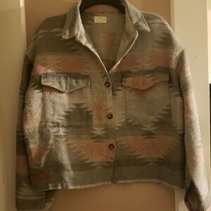 Simply Southern Gray and Pink Textured Fabric